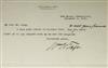 TAFT, WILLIAM HOWARD. Letter Signed, confirming a quote from the 1912 presidential campaign,